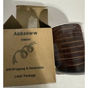50 Yards Brown Velvet Ribbon w/ Spool for Wedding, gift wrapping, decorating NEW